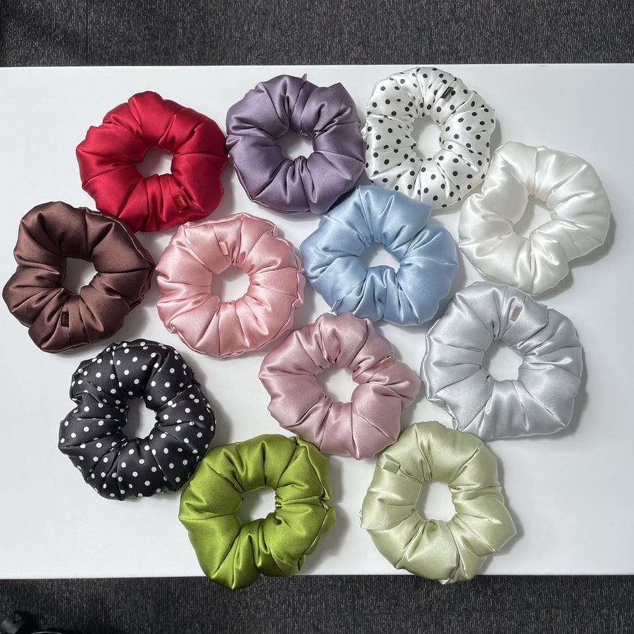 Luxury Oversized Puffy Mulberry Silk Scrunchie - 30 Momme Silk Hair Tie