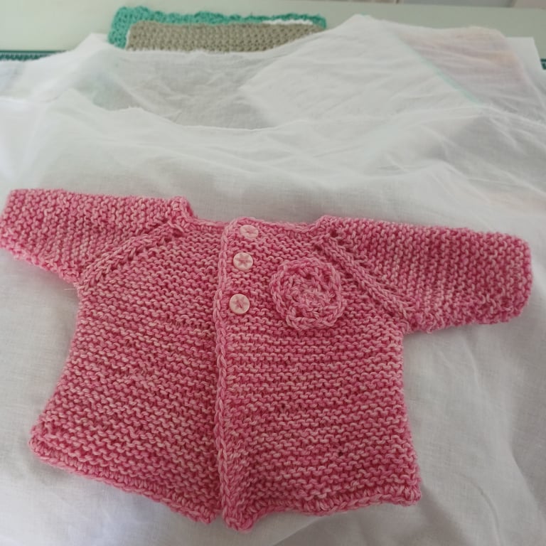 0-1 month pink cardigan