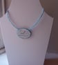 Textile necklace with embroidered seagull. - Image 2
