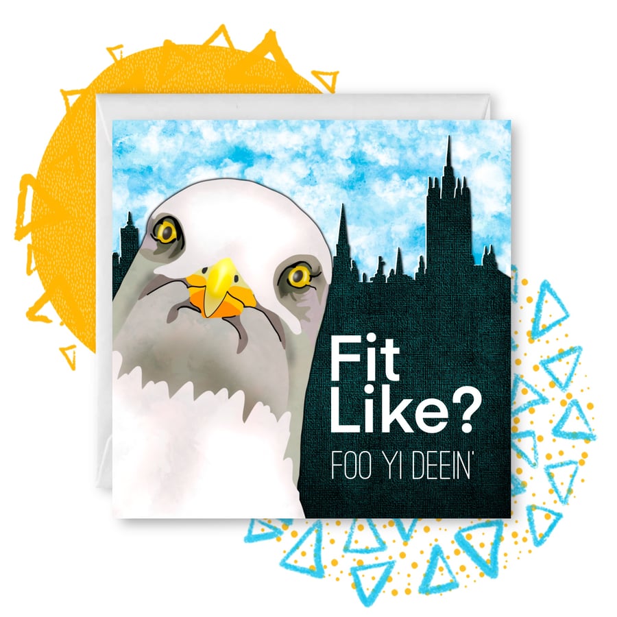 Fit like? Scurry Doric Greetings Card featuring Card