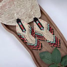 Handmade Miyuki Bead Fringe Earrings in a Native American Inspired Design