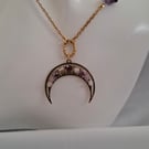 Luna Necklace - Peace and Stability - amethyst, jade, clear quartz 