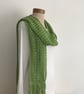 COTTON  and SILK scarf. 'Wayside' . Lightweight , all-seasons. Grass green. - Image 4
