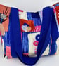 Handmade fully lined cotton tote bag with pockets