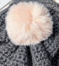 Crochet Slouch Beanie Hat (Grey) - Image 2