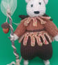 Hand Knitted Mouse - Robin a Greenmam of the Woods - Image 3