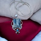 Sterling Silver Agate Stone & Gem Pendant Necklace - Gift Boxed