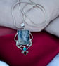 Sterling Silver Agate Stone & Gem Pendant Necklace - Gift Boxed
