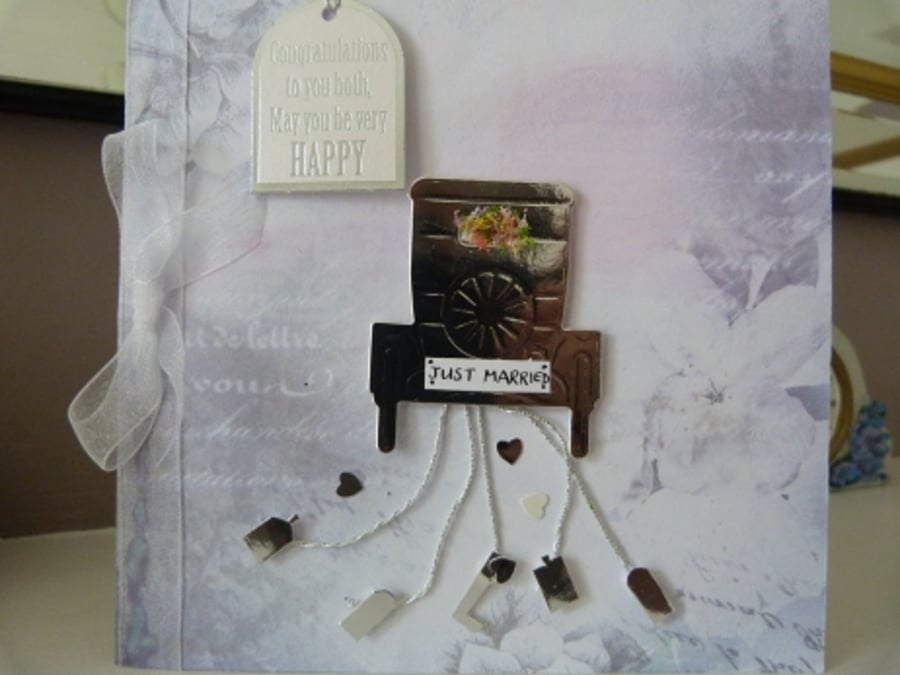 Into the Sunset Vintage Car Wedding Card