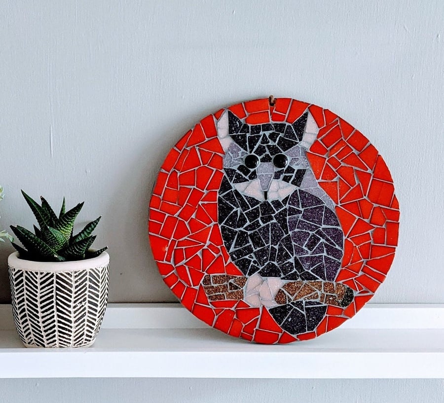 Purple and Red Round Owl Mosaic Kit - Craft Your Whimsical Bird Design!