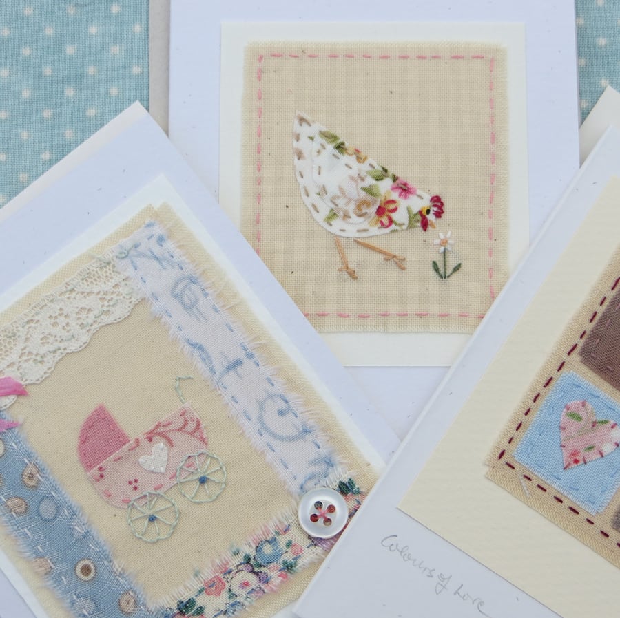 SPECIAL OFFER pack of three hand-stitched cards at a reduced price!