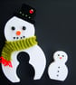 Painted Wooden Snowman With Pop Out Mini Snowman - Image 8