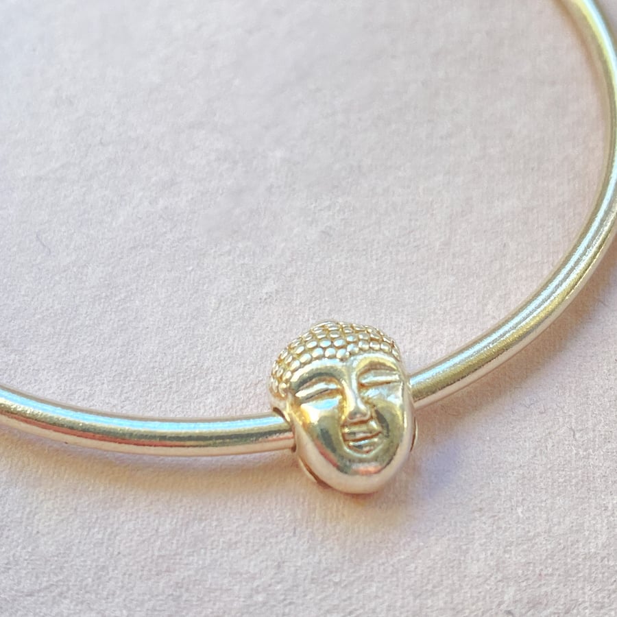 Buddha Spinner Bangle Silver 