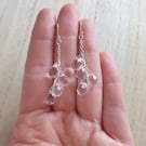 Sterling silver faceted quartz drop earrings