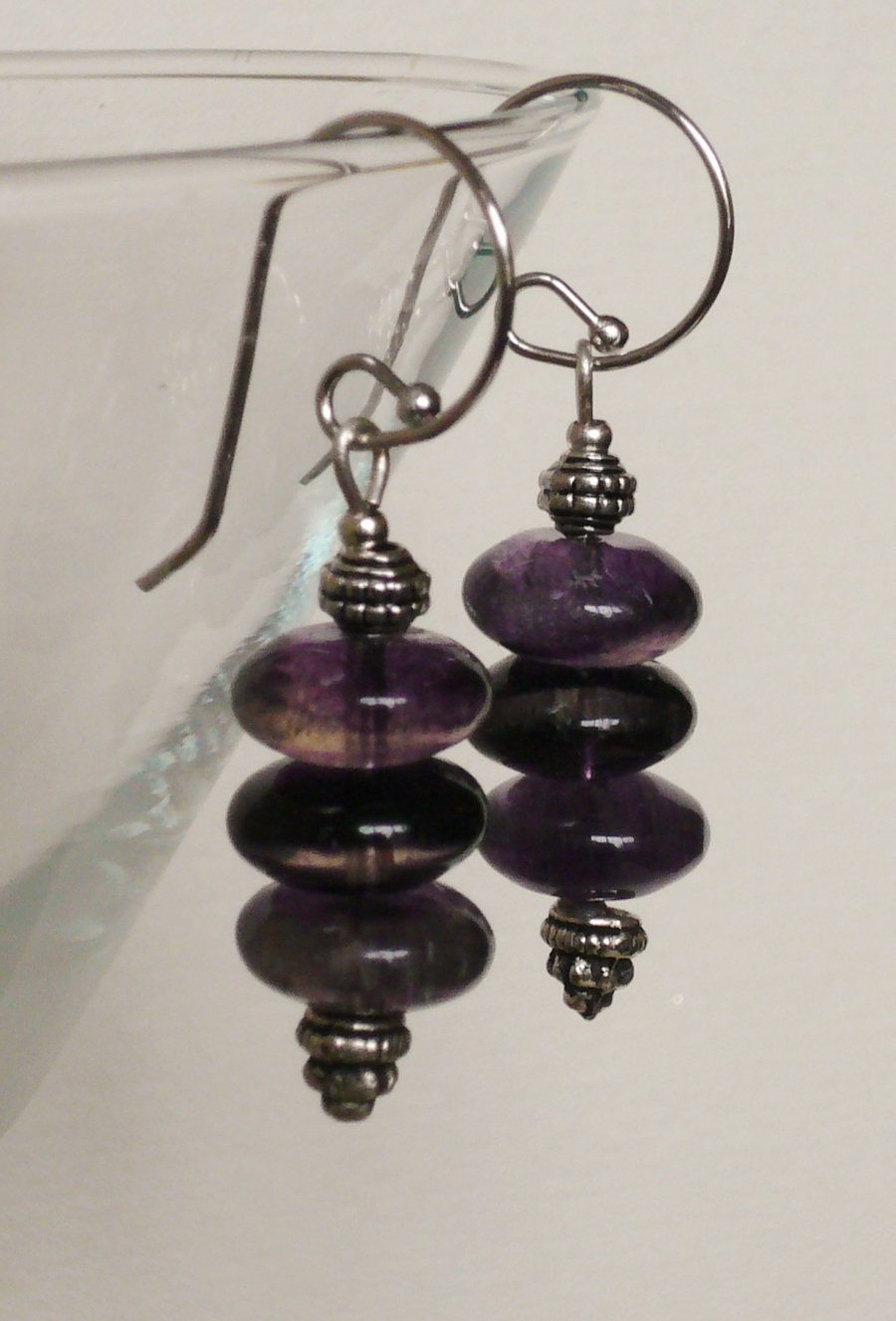 Amethyst Drop Earrings      KCJE487