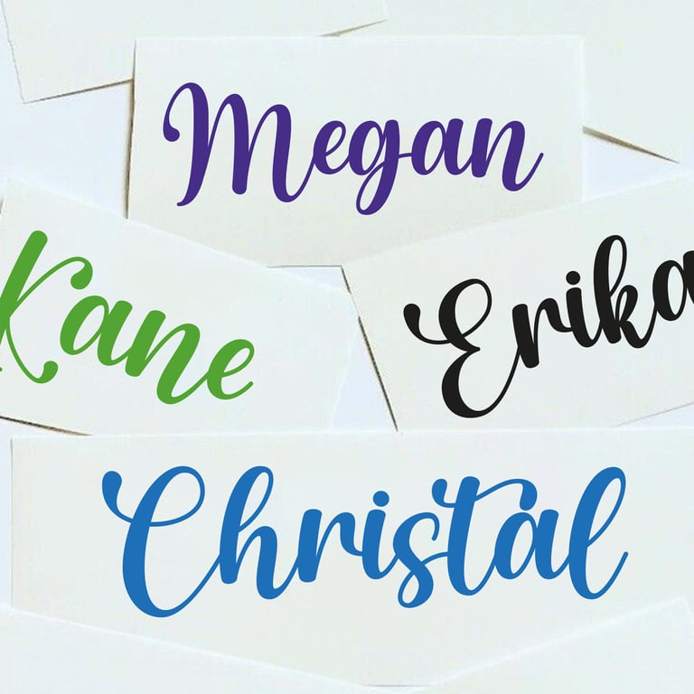 1, 3, 5, 10 Personalised Raindrop Name Sticker Vinyl Decal Label Water Bottle 