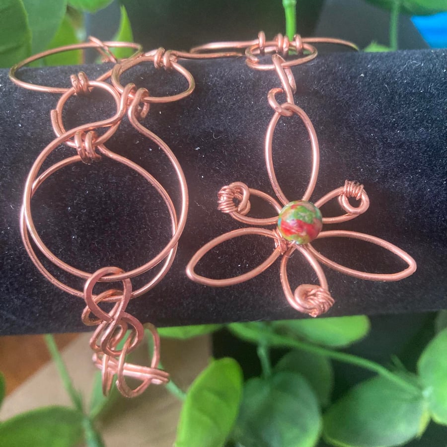 Celtic Design Necklace With Imperial Jasper Bead Anti Tarnish Copper