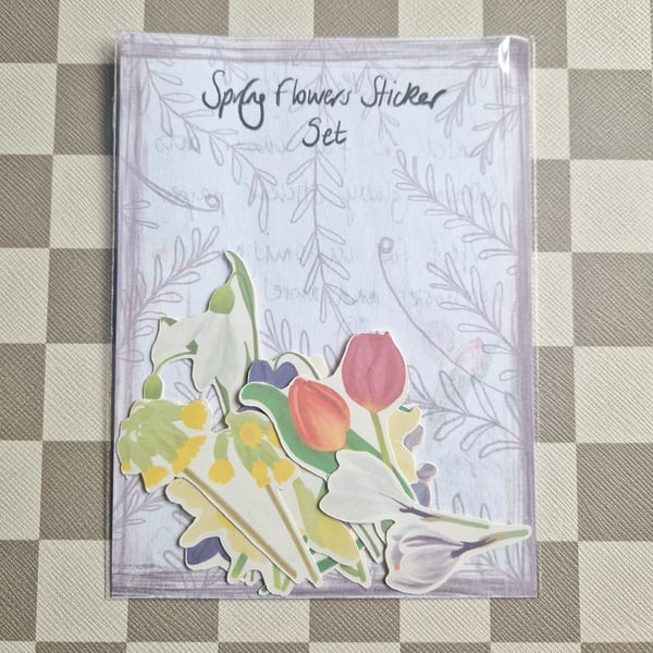 Spring Flowers Sticker Set - Folksy