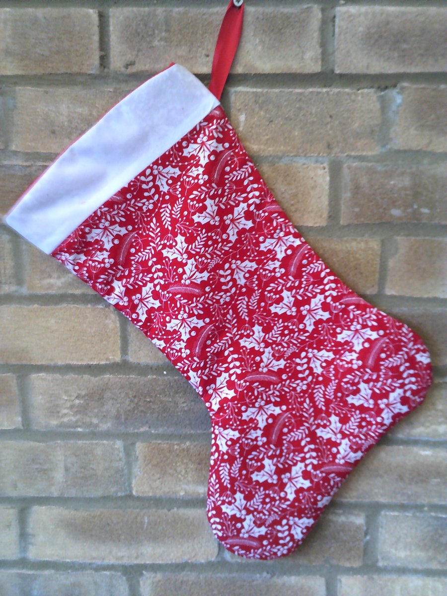 Red and White Christmas Stocking