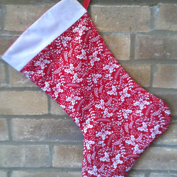 Red and White Christmas Stocking