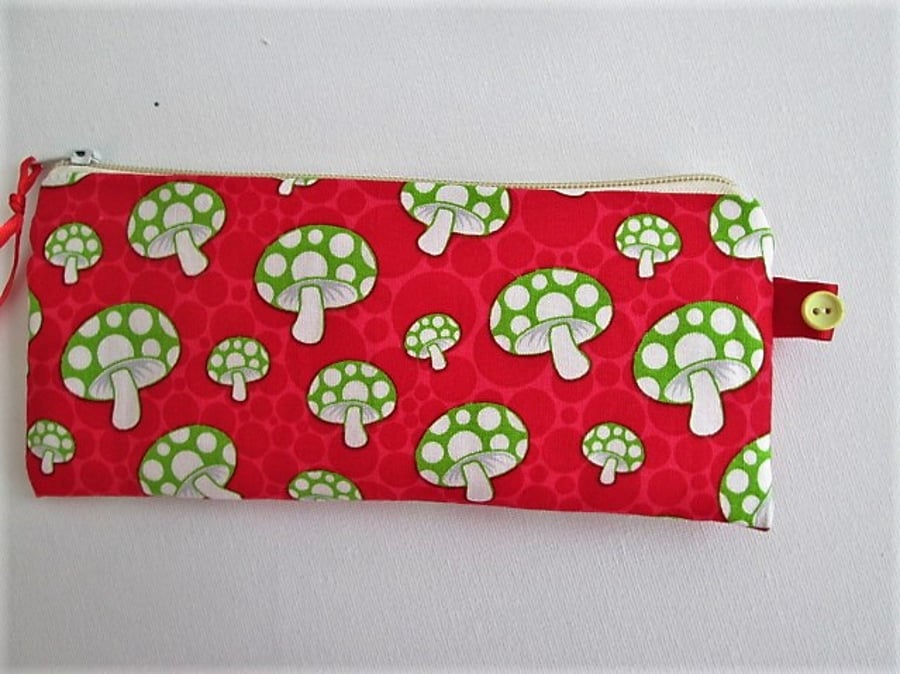 SALE Mushrooms Make Up Bag  Pencil Case