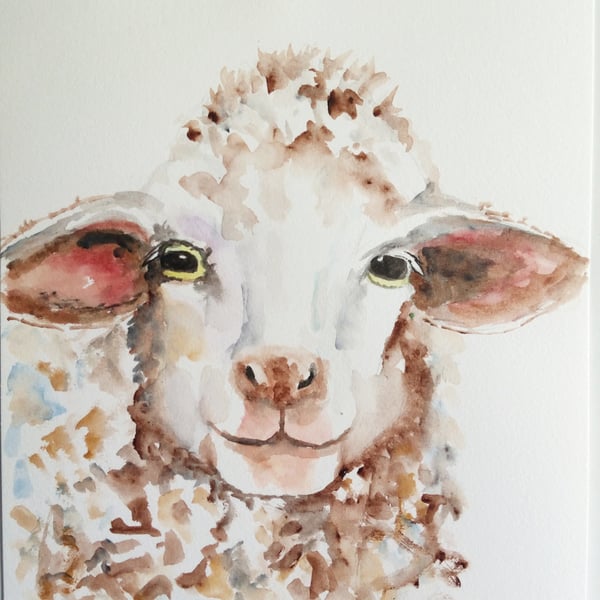 Cute Sheep Face original painting 