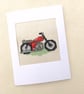 Motorbike Birthday. Father's Day. Blank Cross Stitch Card - Image 1