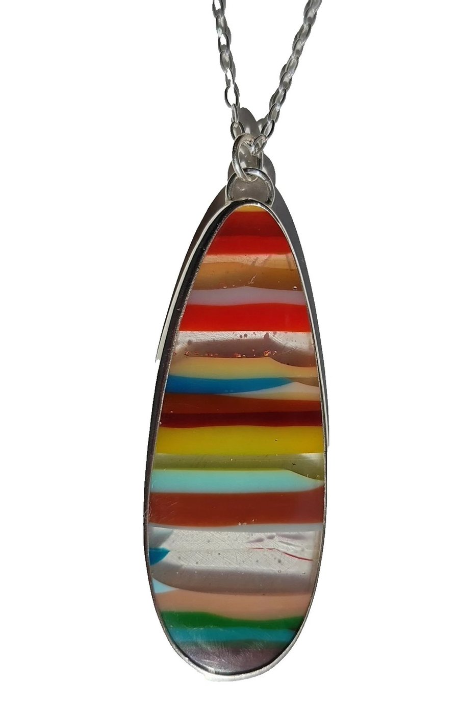 Surfite Necklace Fine & Sterling Silver Oval Pendant Jewellery Gift Handmade