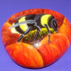 Bumble bee hand painted on rock 