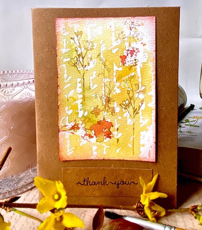 Pretty wild flowers thank you card 