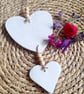 Floral  Badger Hanging Clay Hearts FREE POSTAGE - Image 3