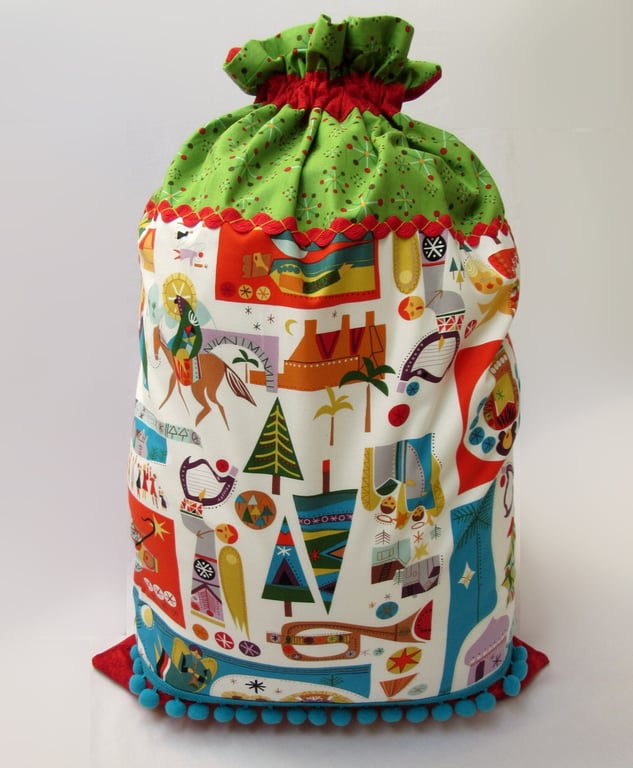 Christmas Present Sack New Born King Nativity - can be personalised