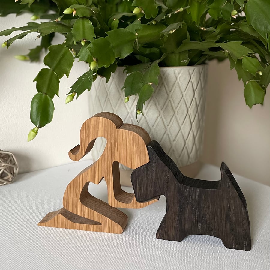 Girl and her Scottie dog