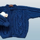 Hand Knitted Child Neutral Gender Cardigan - Fits Age 2 - 3 years