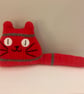 Red knitted kitten decor - gift for cat lady 