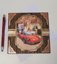 For a Classic Guy Handmade Birthday Card - Red Sports Car Pub Scene Wood Veneer - Image 10