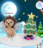 Sale ! Angelica the Christmas Angel hedgehog  sculpture. Crochet ornament. - Image 5