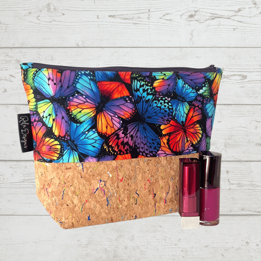 Makeup bags  butterflies cork based