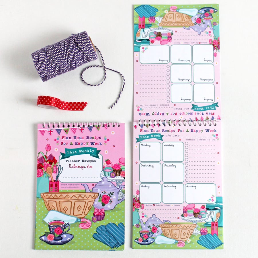Weekly Planner Notepad - Baking - Recipe for a Happy Week