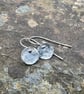 Hammered Silver Circle Dangle Earrings