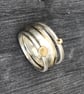 Ocean Wave Stack Ring, silver stack ring, silver and gold ring, mixed metals  - Image 7