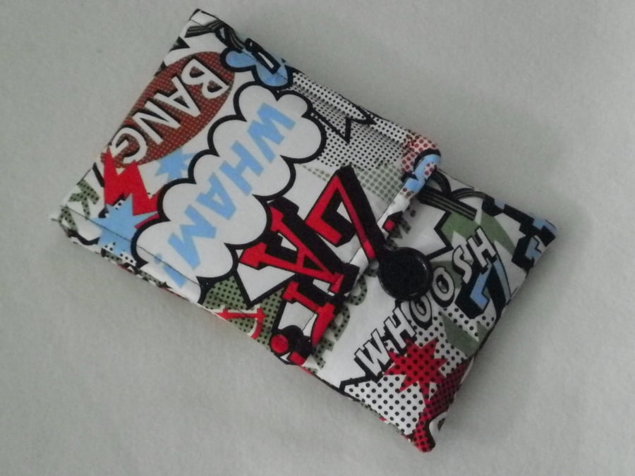 Ipad mini padded case.Kapow comic print.  