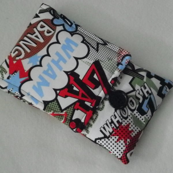 Ipad mini padded case.Kapow comic print.  