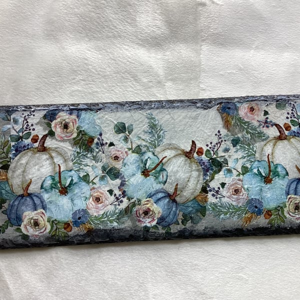 Decoupage slate platter 