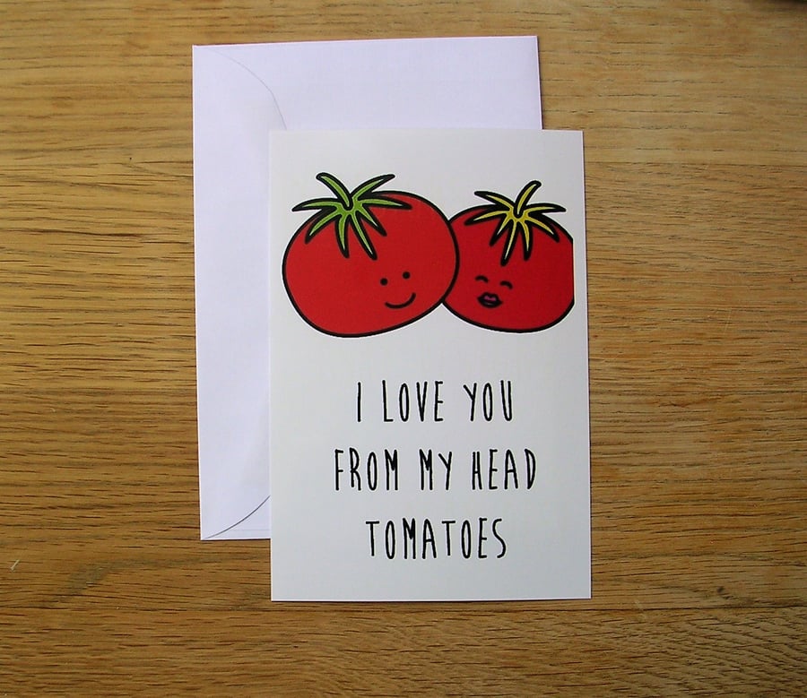 From My Head Tomatoes Blank Greeting Card