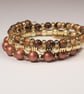 Tree of Life Memory Wire Stack Bracelet Warm Gold & Pearl Beads - Image 4