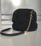 Handmade Crochet Evening Bag - Mini Elegant Shoulder Bag - Black Crochet Purse 