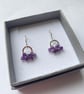 Recycled Sterling Silver Purple Amethyst Ruffle Earrings - Image 1