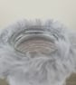 Handmade Upcycled Glass Vase,Grey Cashmere Blend Yarn,Faux Fur And Foam Roses - Image 3