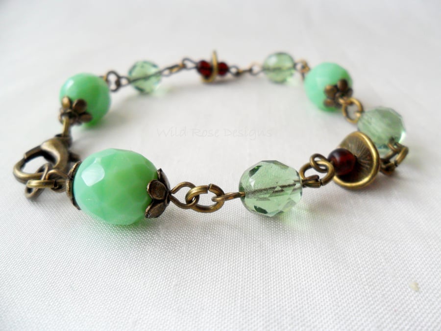 Green and ruby bracelet  